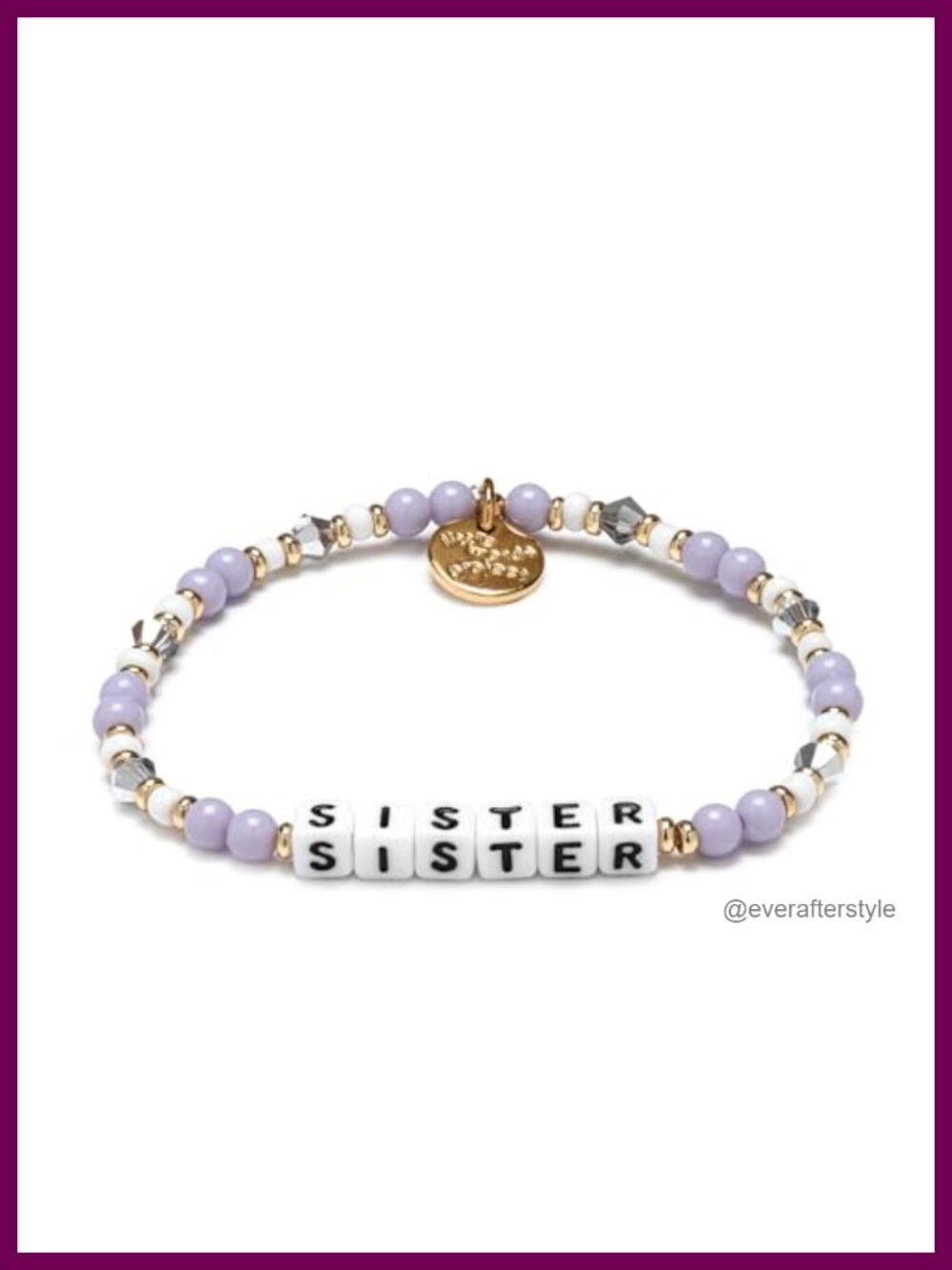 Handcrafted Beaded Stretch Bracelet Sister Plated Brass Elastic